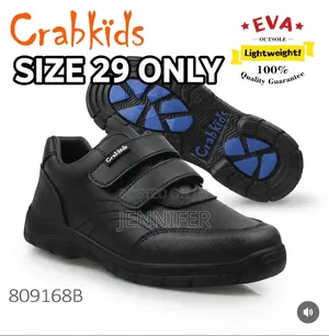 Crabkids Black School Shoes