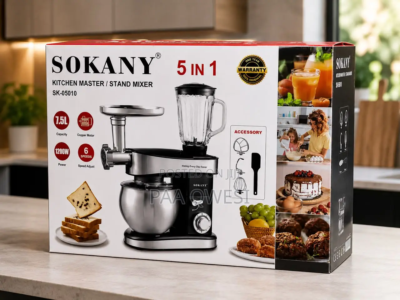 SOKANY Kitchen Master 5-in-1 Food Mixer 1200W Original