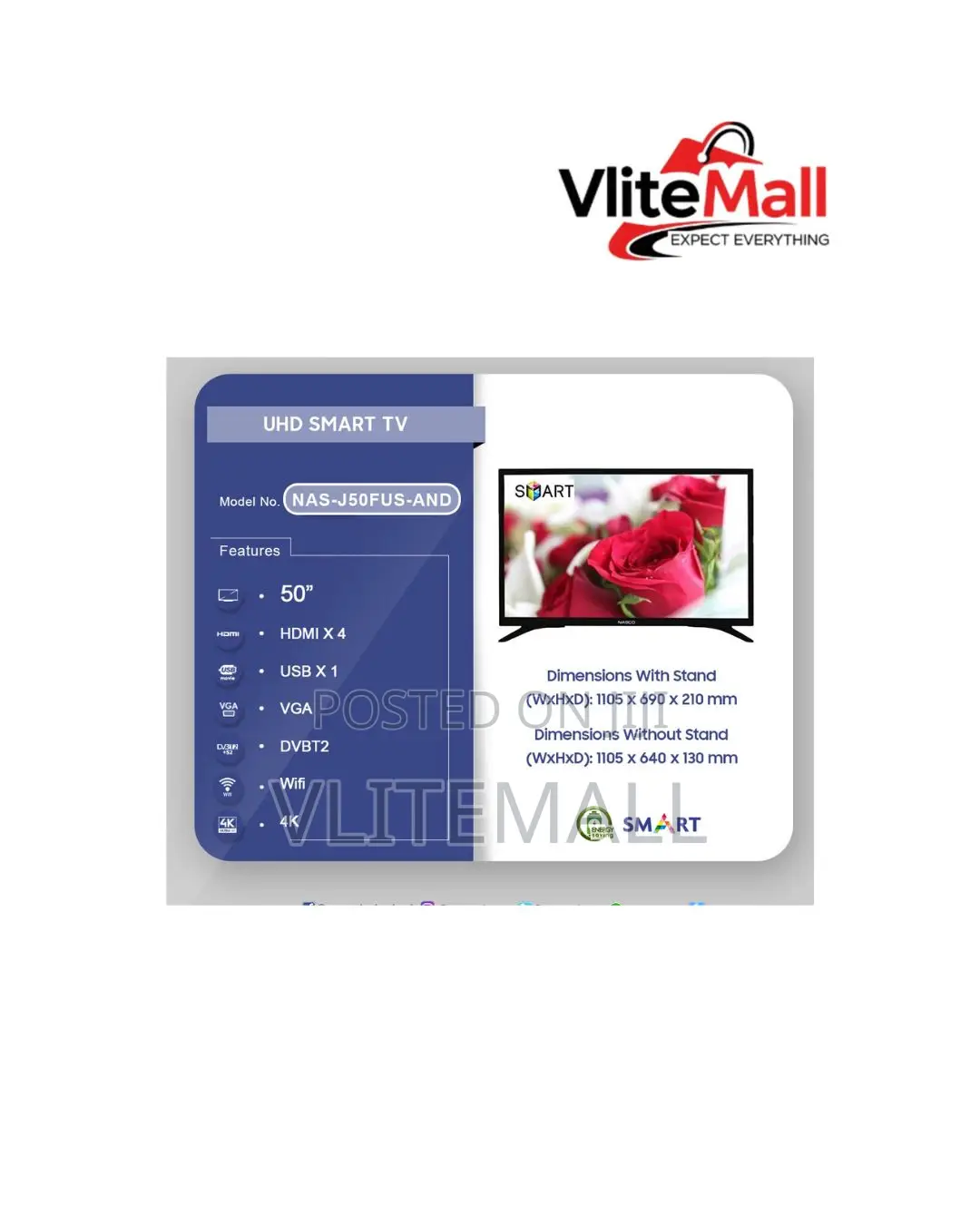 Nasco 50 UHD Digital Satellite Smart TV
Sku:
Nas-J50fus-And