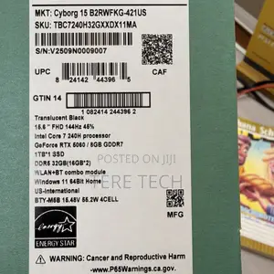 New Laptop MSI Cyborg 15 32GB Intel Core 7 SSD 1T