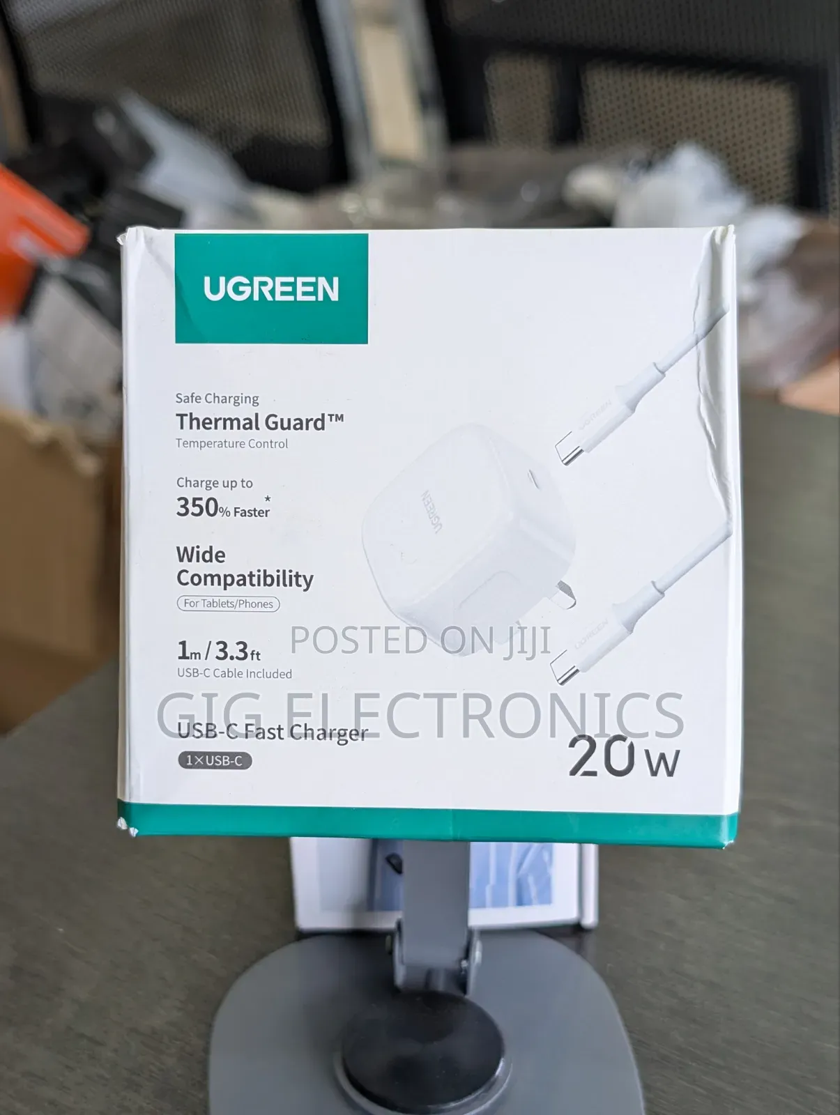 UGREEN 20W Type-C GaN Fast Charging Adapter UK (White)