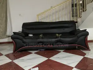 Luxury Black Leather 3-2-1 Sofa Set – Very Neat