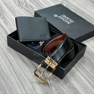 Luxury Men’s Belt Wallet Gift Set - Designer Belts Wallets