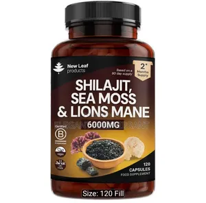 Shilijat, Sea Moss and Lions Mane Capsules, 6000mg High Strength Cap