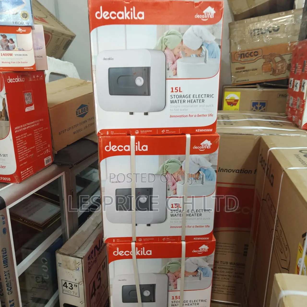 Top Rated 15L Electric Water Heater With 1500W From Decakila