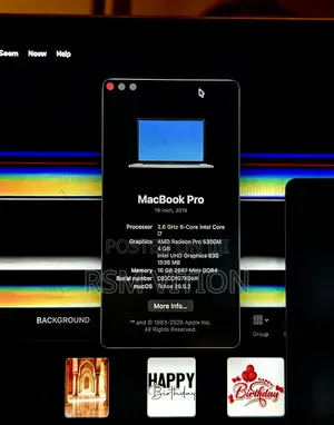 Laptop Apple MacBook Pro 2019 16GB Intel Core i7 SSD 512GB