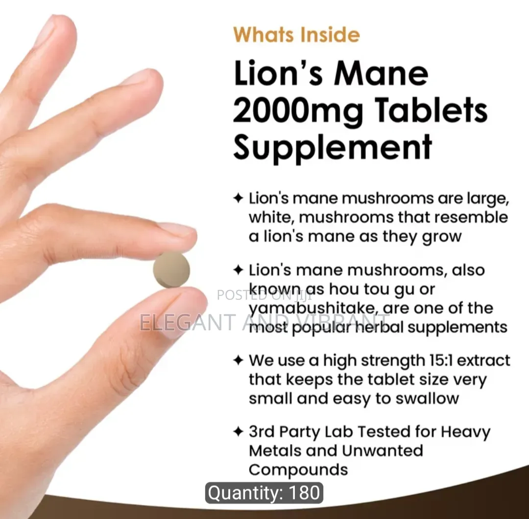 Lions Mane Mushroom 2000mg High Strength Tablets