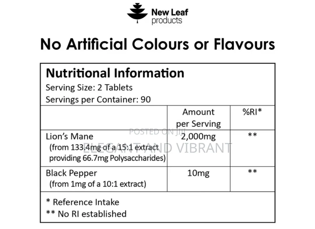 Lions Mane Mushroom 2000mg High Strength Tablets