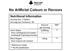 Lions Mane Mushroom 2000mg High Strength Tablets