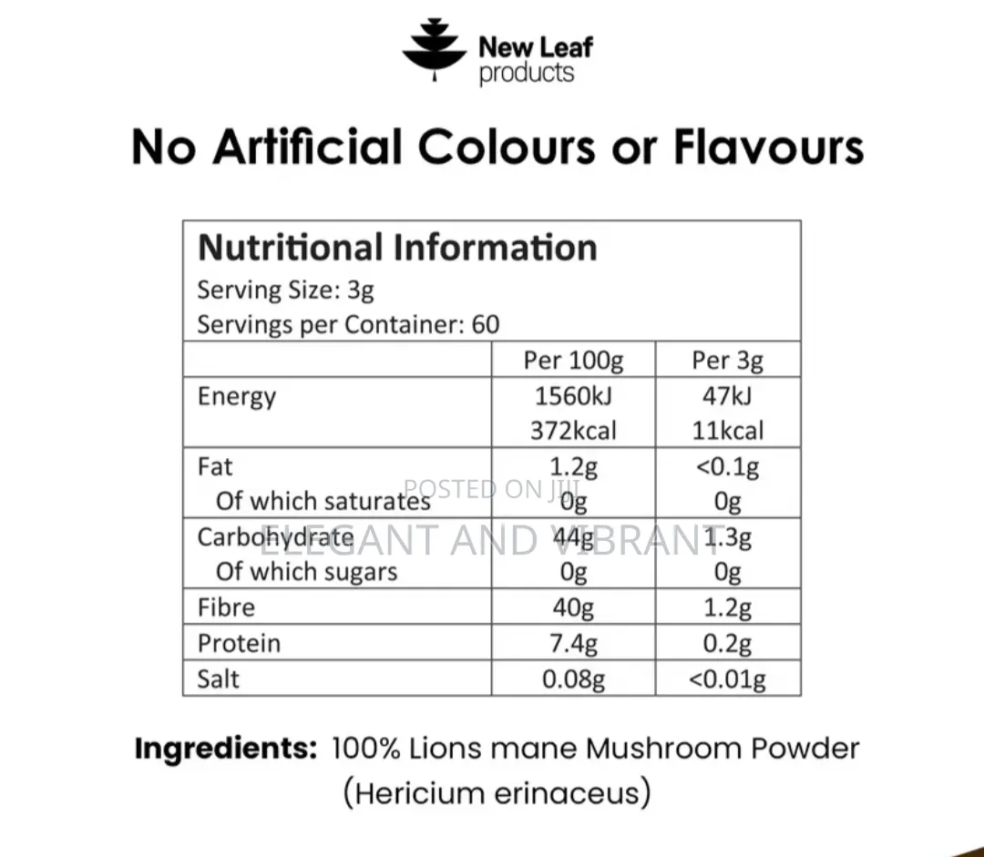 Lions Mane Mushroom Powder 3000mg
