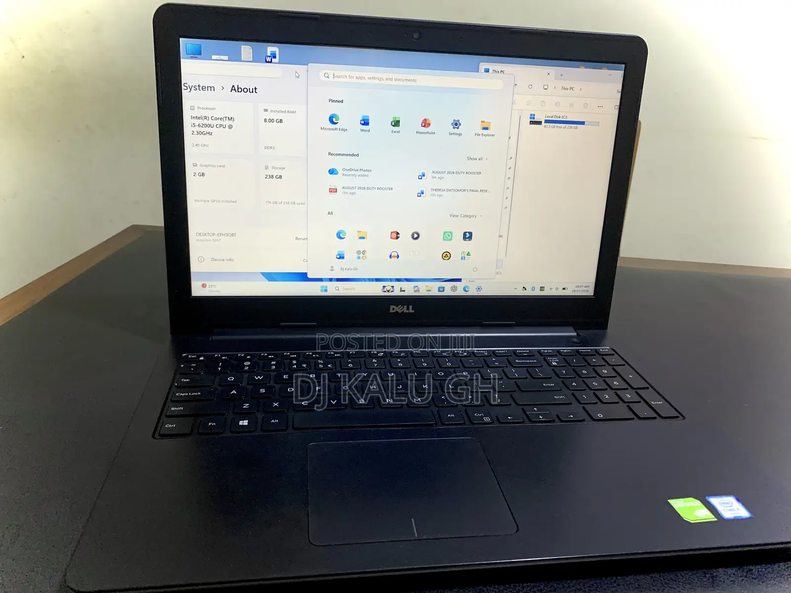 Laptop Dell Inspiron 5558 8GB Intel Core i5 SSD 256GB