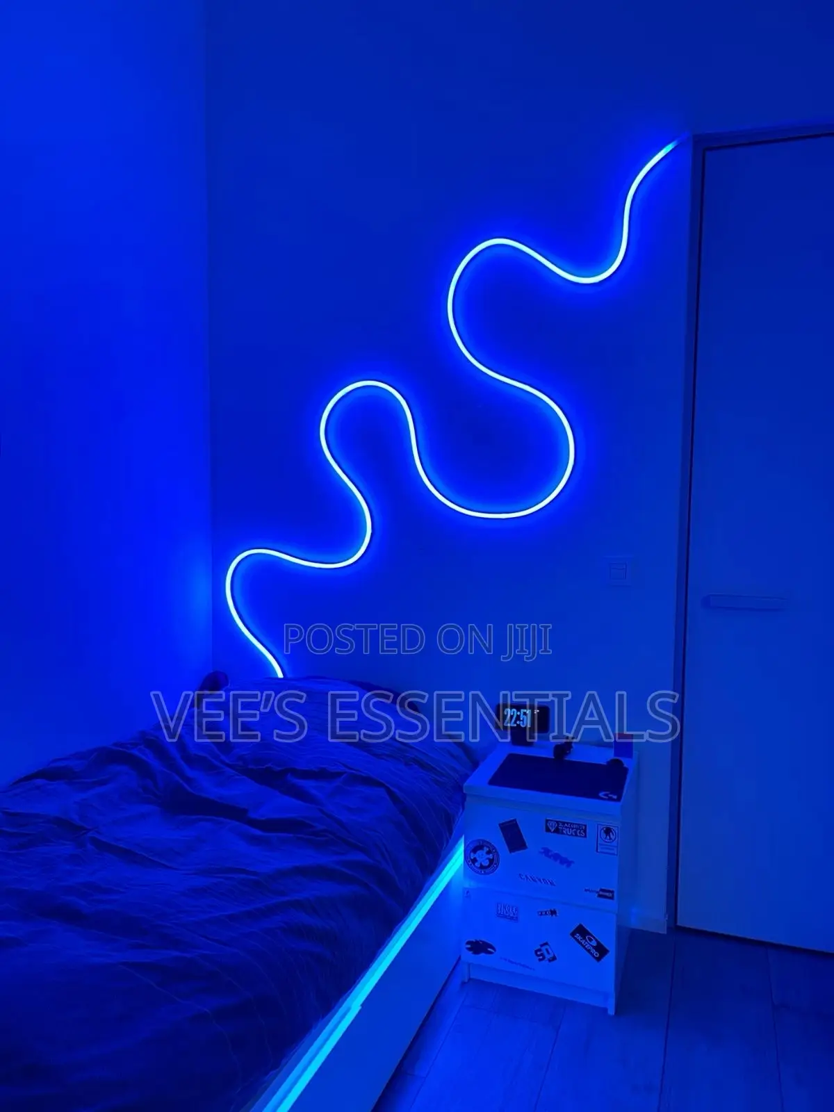 5M LED Neon Strip Lights – Pink, Blue White Decorative Lights