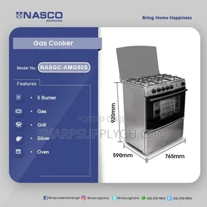 Nasco 5 Burners Gas Cooker With Grill