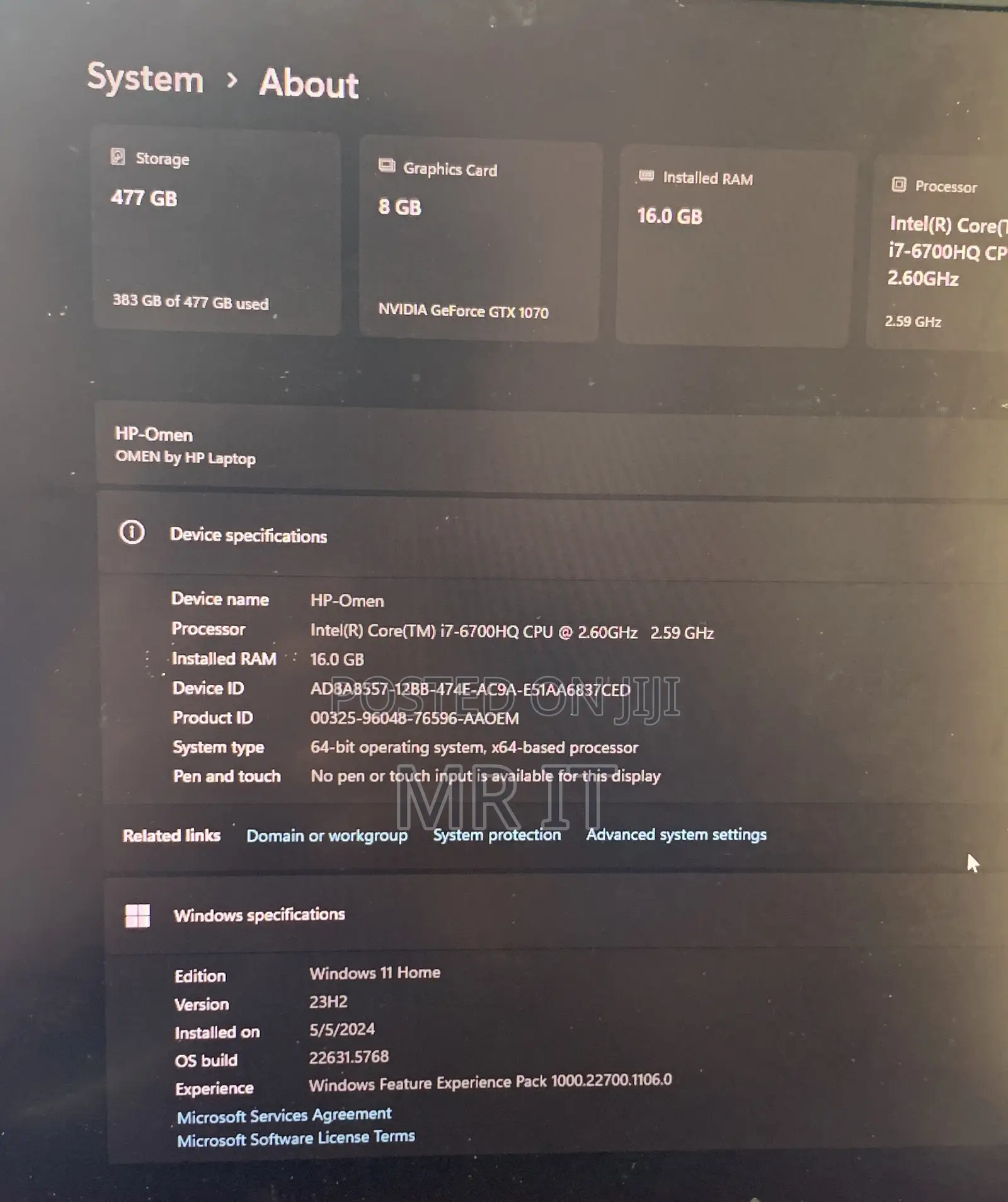 Laptop HP Omen 17 16GB Intel Core i7 SSD 512GB