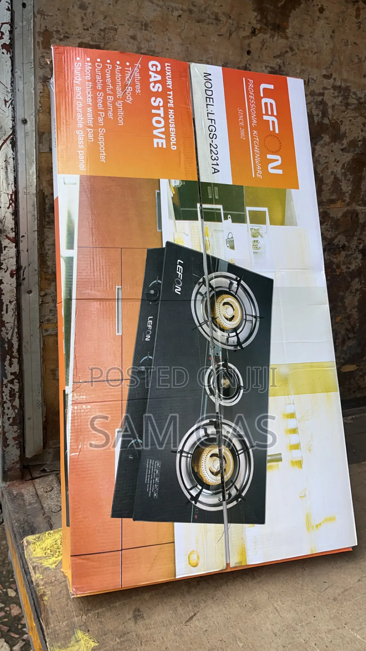 Glass 3 Burner Automatic Stove
