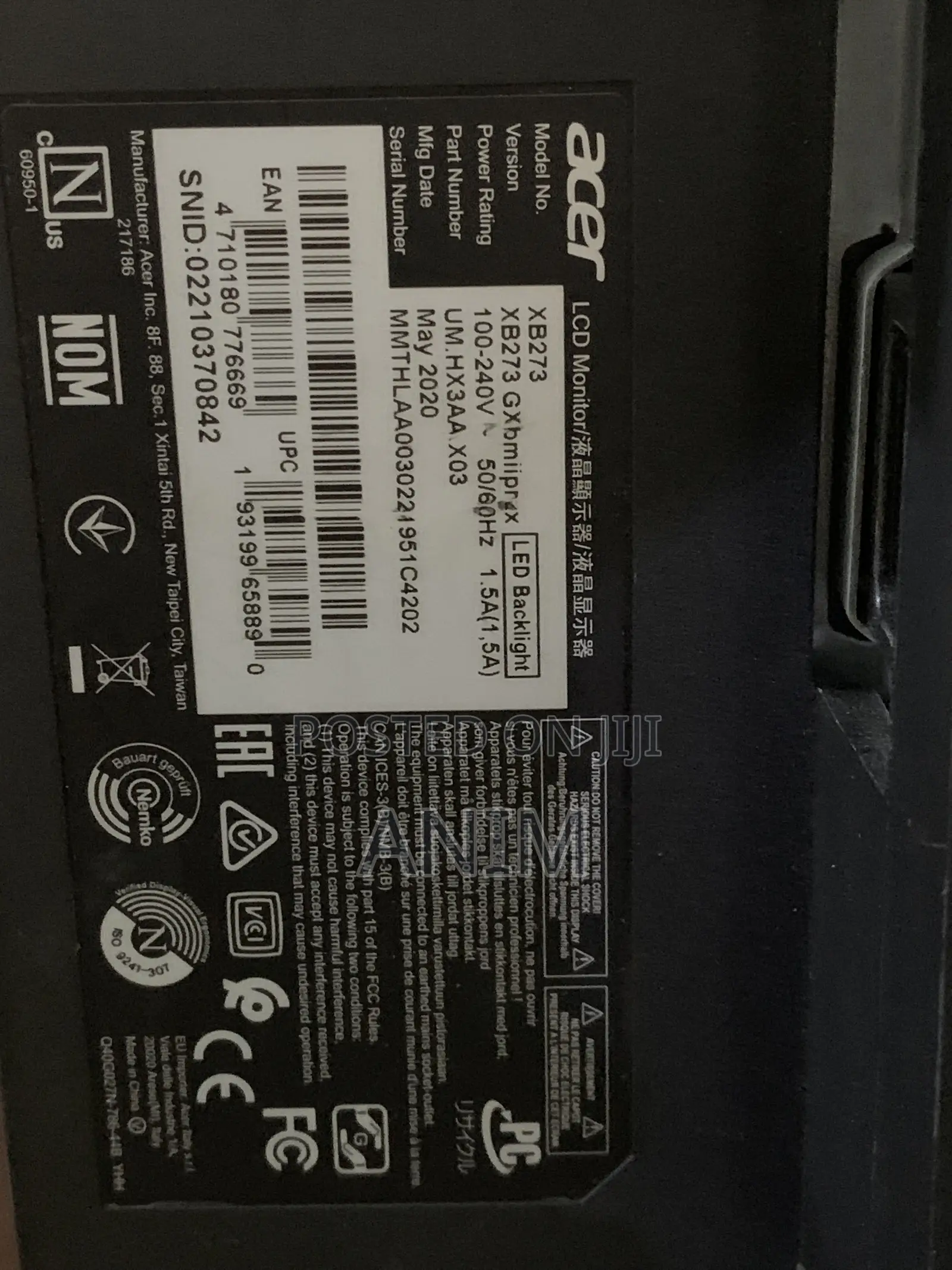 Acer Predator 27inch Xb273gx Uhd 3840x2160 Refresh Rates 240hz
