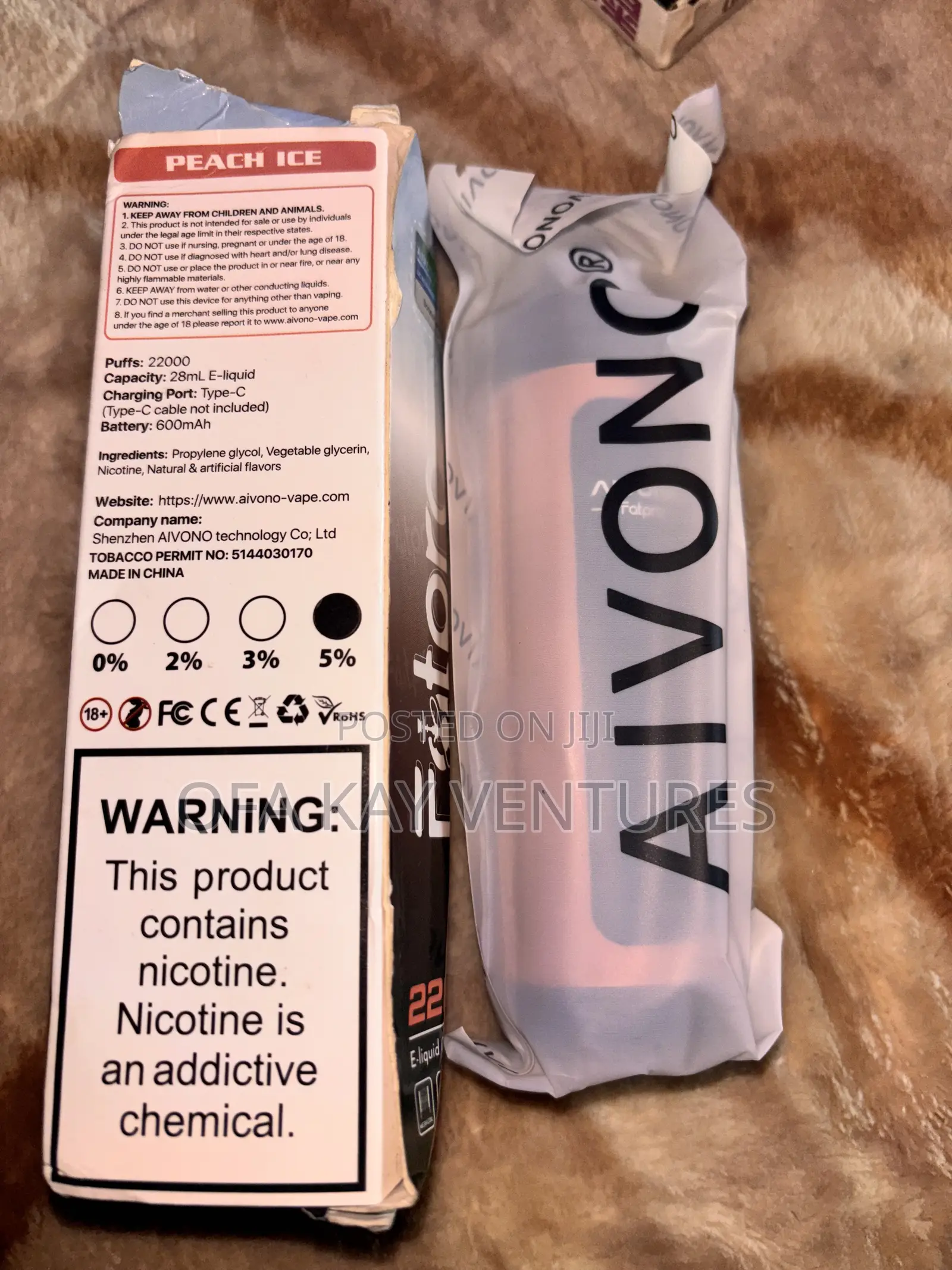 Big Clouds 22000 Puffs Rechargeable Vape Screen Display