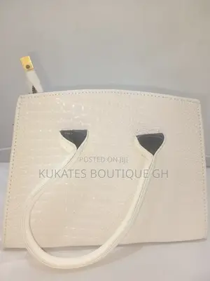 Crocodile Embossed White Bag
