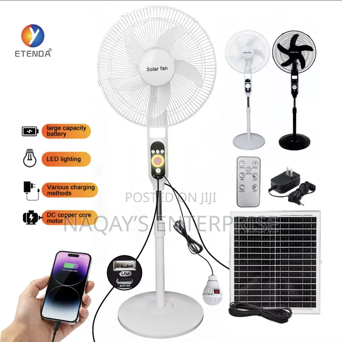 Solar /Electric Rechargeable Fan