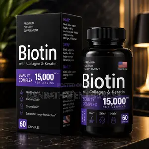 Biotin Beauty Complex 15,000 MCG With Collagen Keratin – 60 Capsules