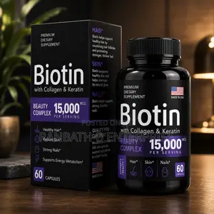 Biotin Beauty Complex 15,000 MCG With Collagen Keratin – 60 Capsules