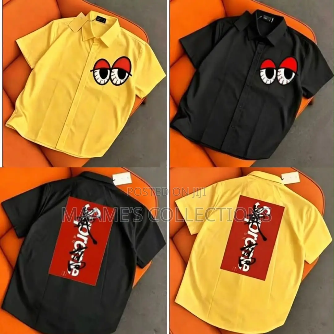 Men’s Graphic Short Sleeve Button-Up Shirt