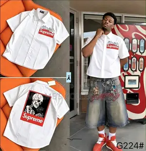 Men’s Graphic Short Sleeve Button-Up Shirt