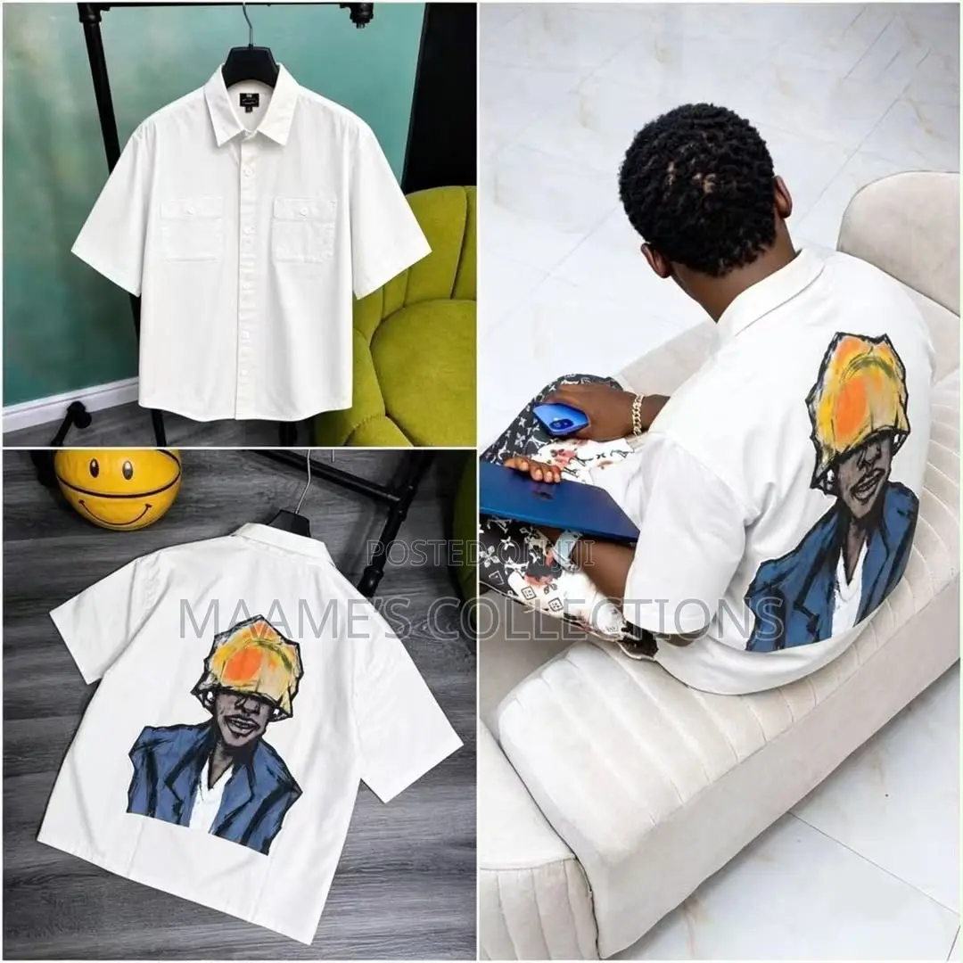 Men’s Graphic Short Sleeve Button-Up Shirt