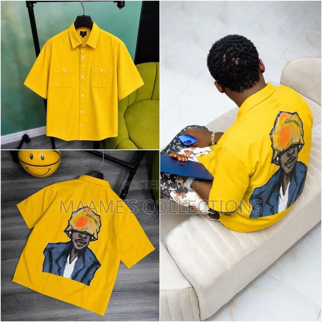Men’s Graphic Short Sleeve Button-Up Shirt