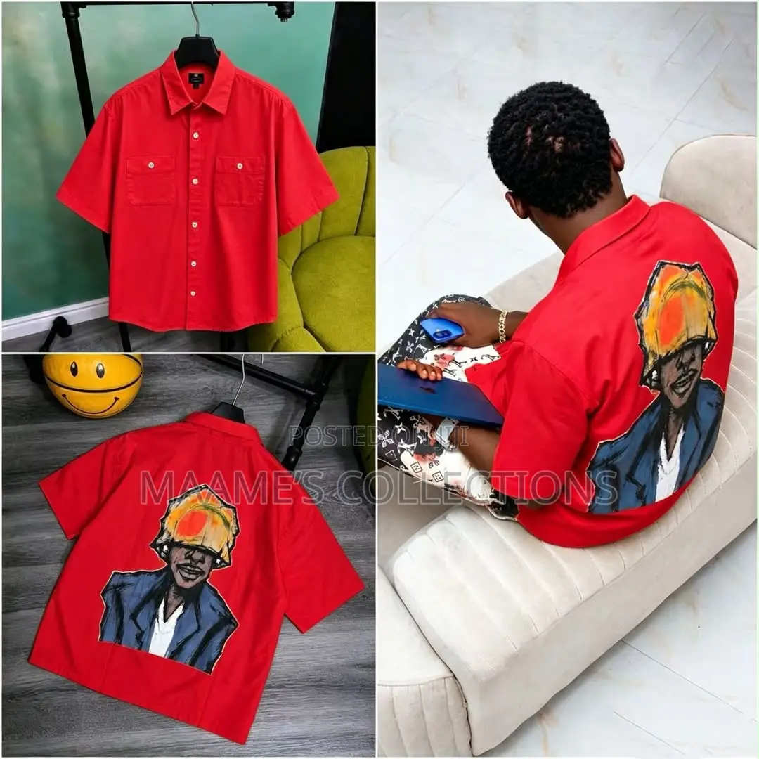 Men’s Graphic Short Sleeve Button-Up Shirt