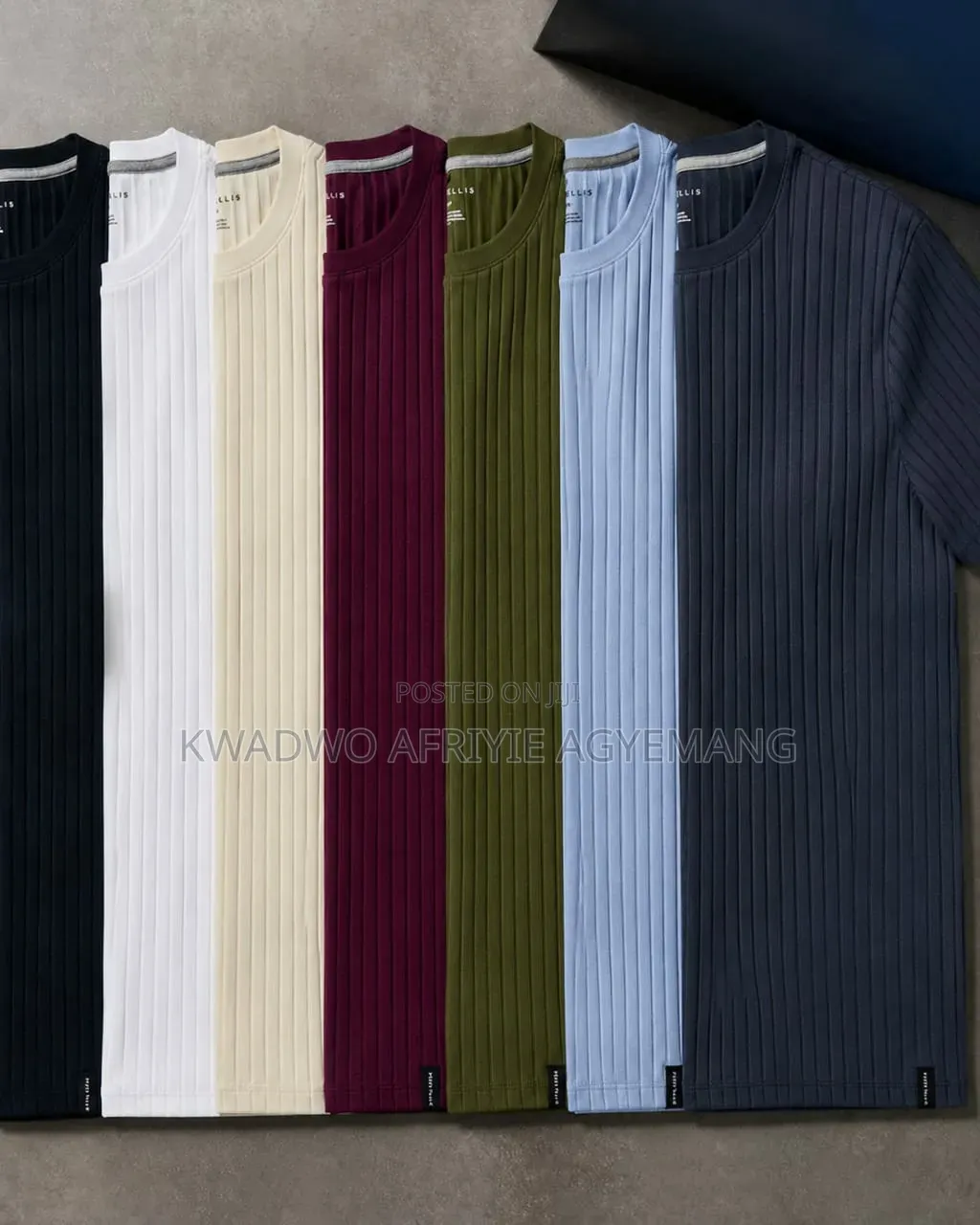 Plain Waffle-Knit/Rib-Knit Tshirts