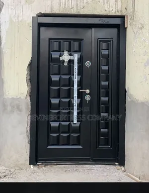 High Quality  Black Full Metal Security Door One N Half // Single