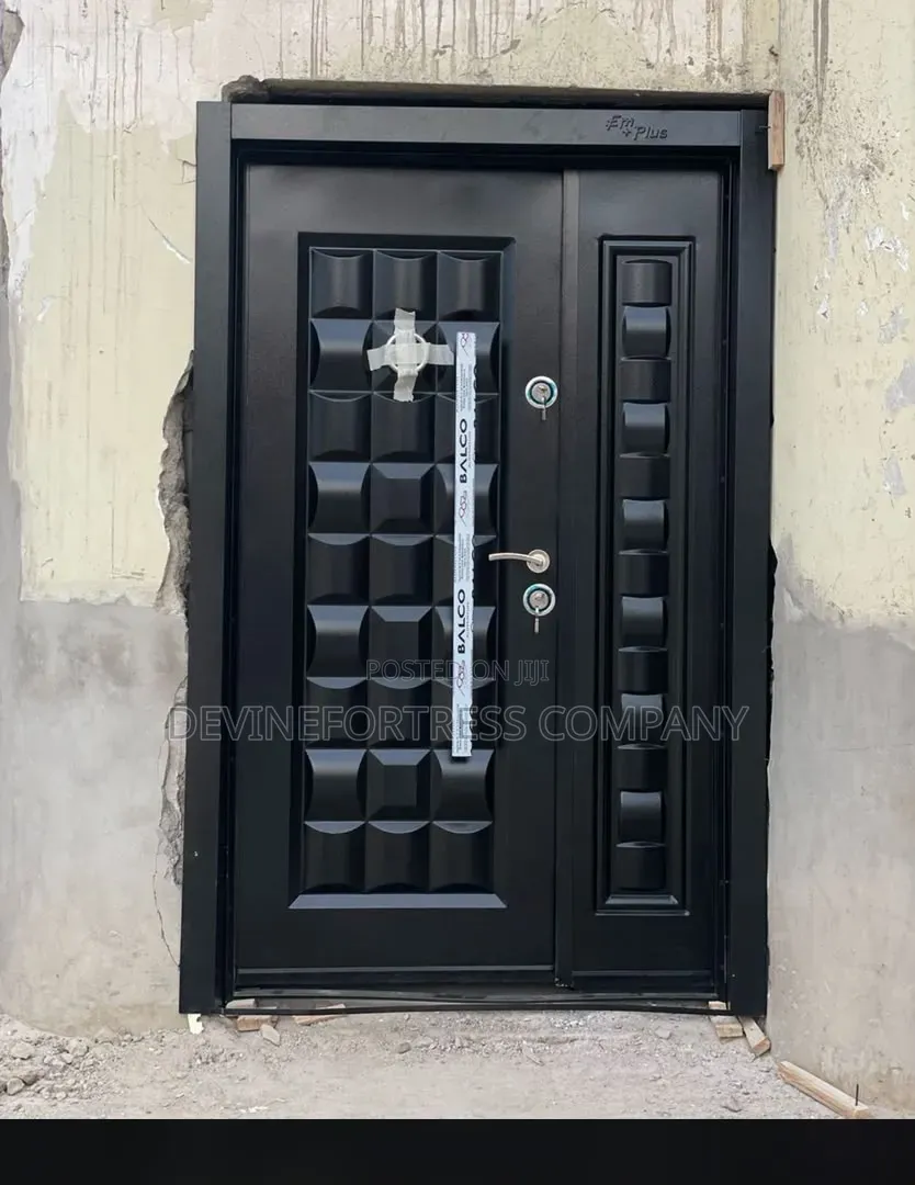 High Quality  Black Full Metal Security Door One N Half // Single