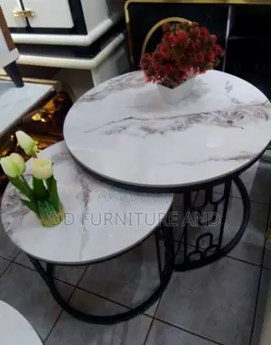 2 in 1 Mable Center Table White