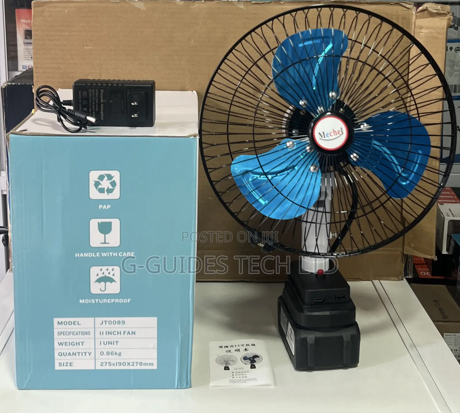 Mechel 11-Inch Oscillating Rechargeable Fan