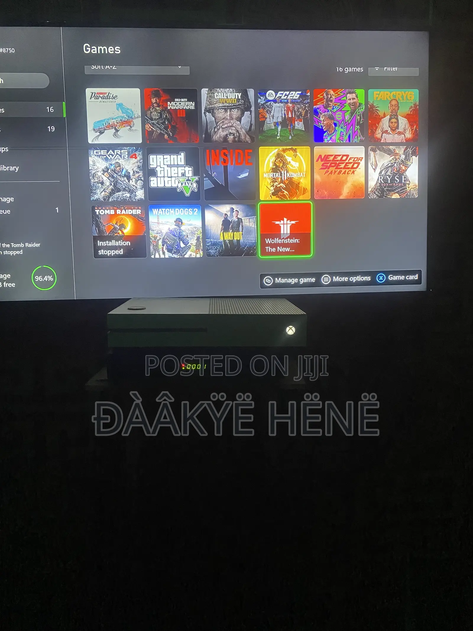 Microsoft Xbox One S 16games on Top Plus One Controller