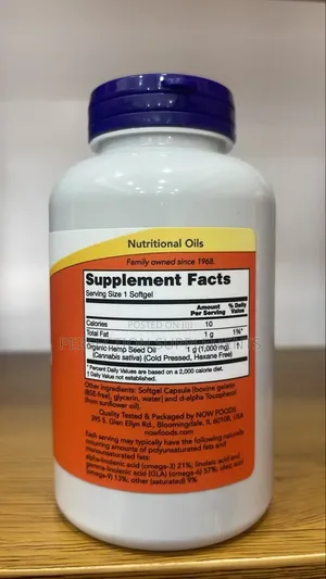 NOW Hemp Seed Oil 1000 Mg Softgels
