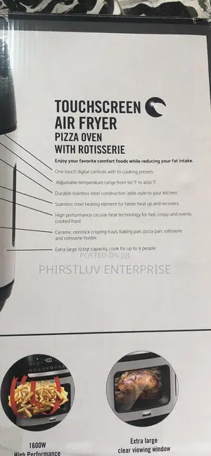 25L Brand New XXL Bella Touchscreen Air Fryer Pizza Oven Rotisserie