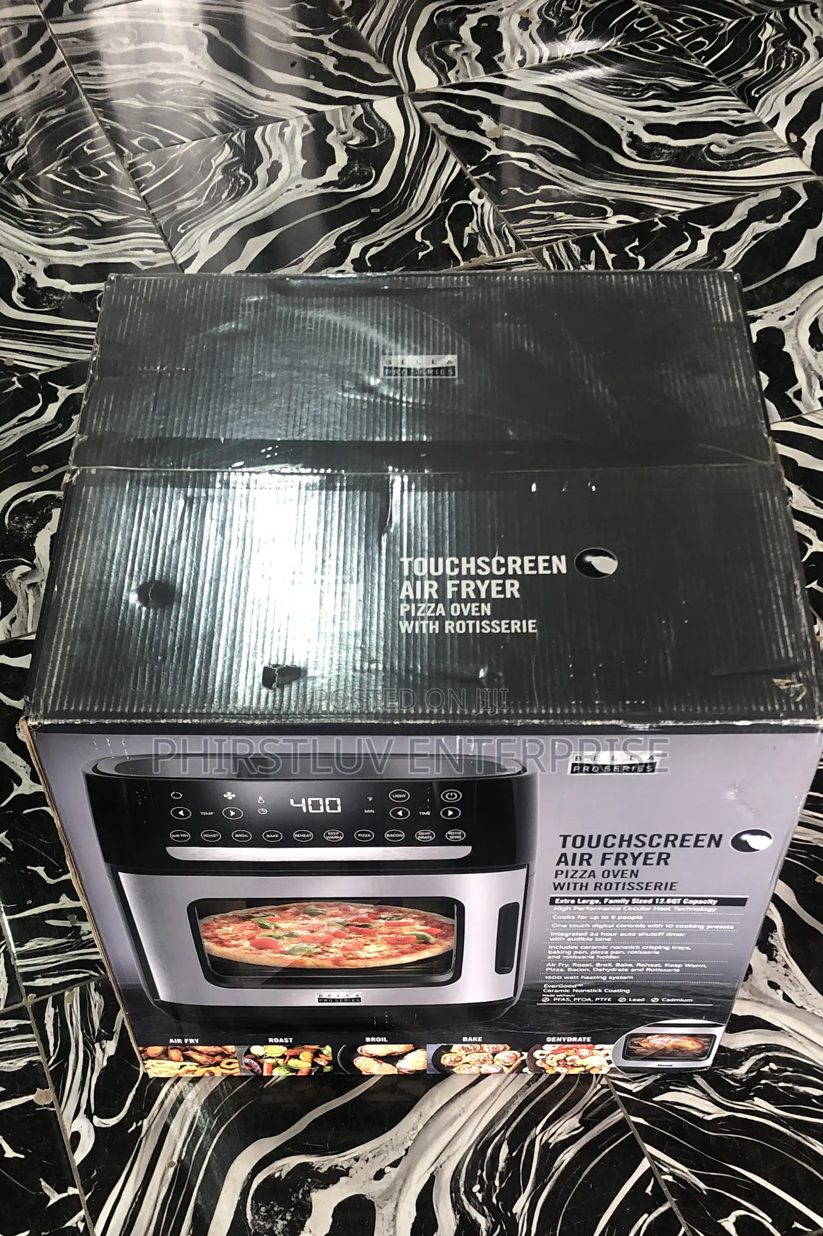 25L Brand New XXL Bella Touchscreen Air Fryer Pizza Oven Rotisserie