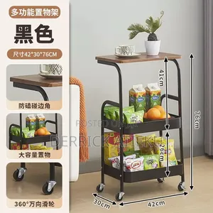 Movable Double Layer Coffee Table Trolly Side Table
