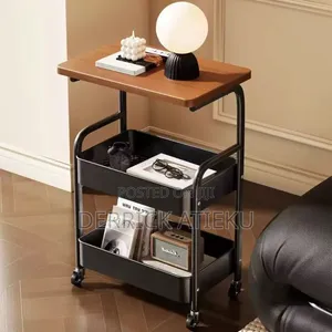 Movable Double Layer Coffee Table Trolly Side Table