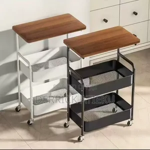 Movable Double Layer Coffee Table Trolly Side Table