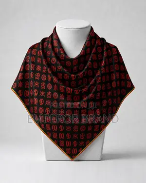 African Silk Scarf – Black Red Luxury Print | Emperor Brand