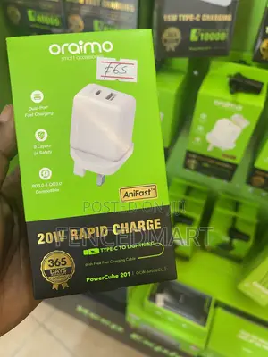 Oraimo 20W Rapid Charge Type-C to Lightning Charger – PowerCube 20i