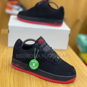 Nike Air Force 1 Black Red Sole Sneakers – Sizes 38–45 | GH₵280