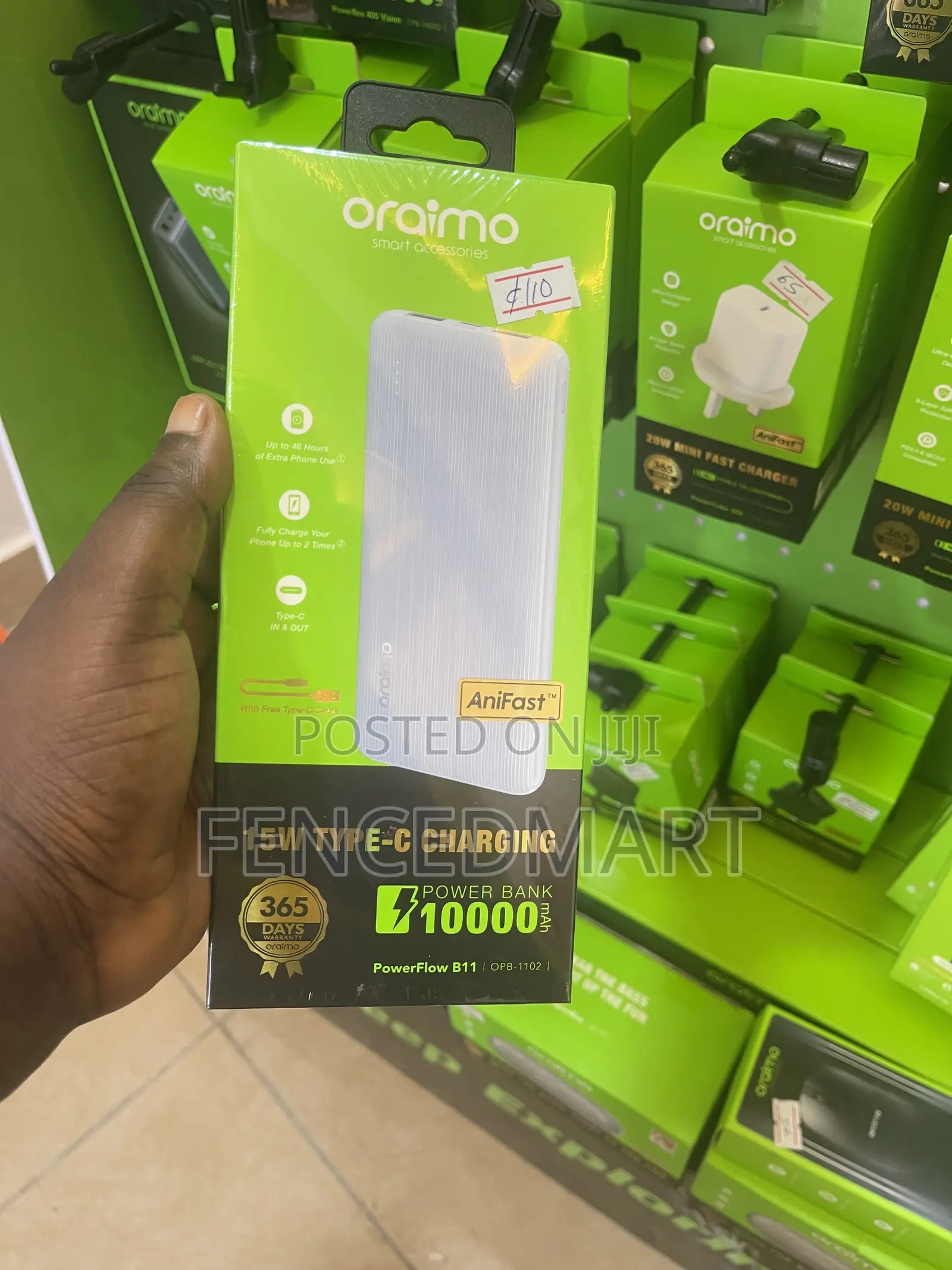 Oraimo PowerFlow B11 10000mAh 15W Type-C Power Bank