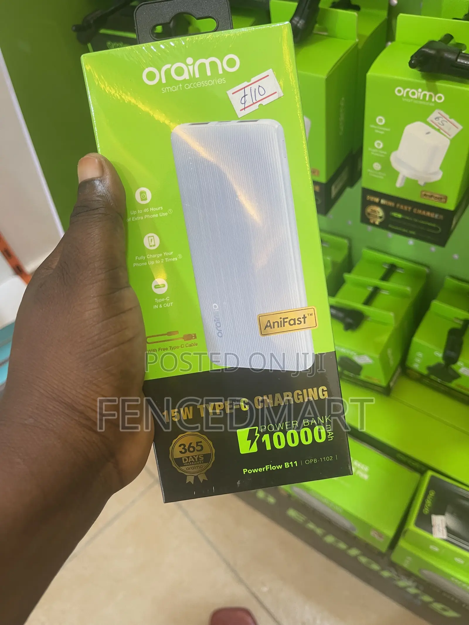 Oraimo PowerFlow B11 10000mAh 15W Type-C Power Bank
