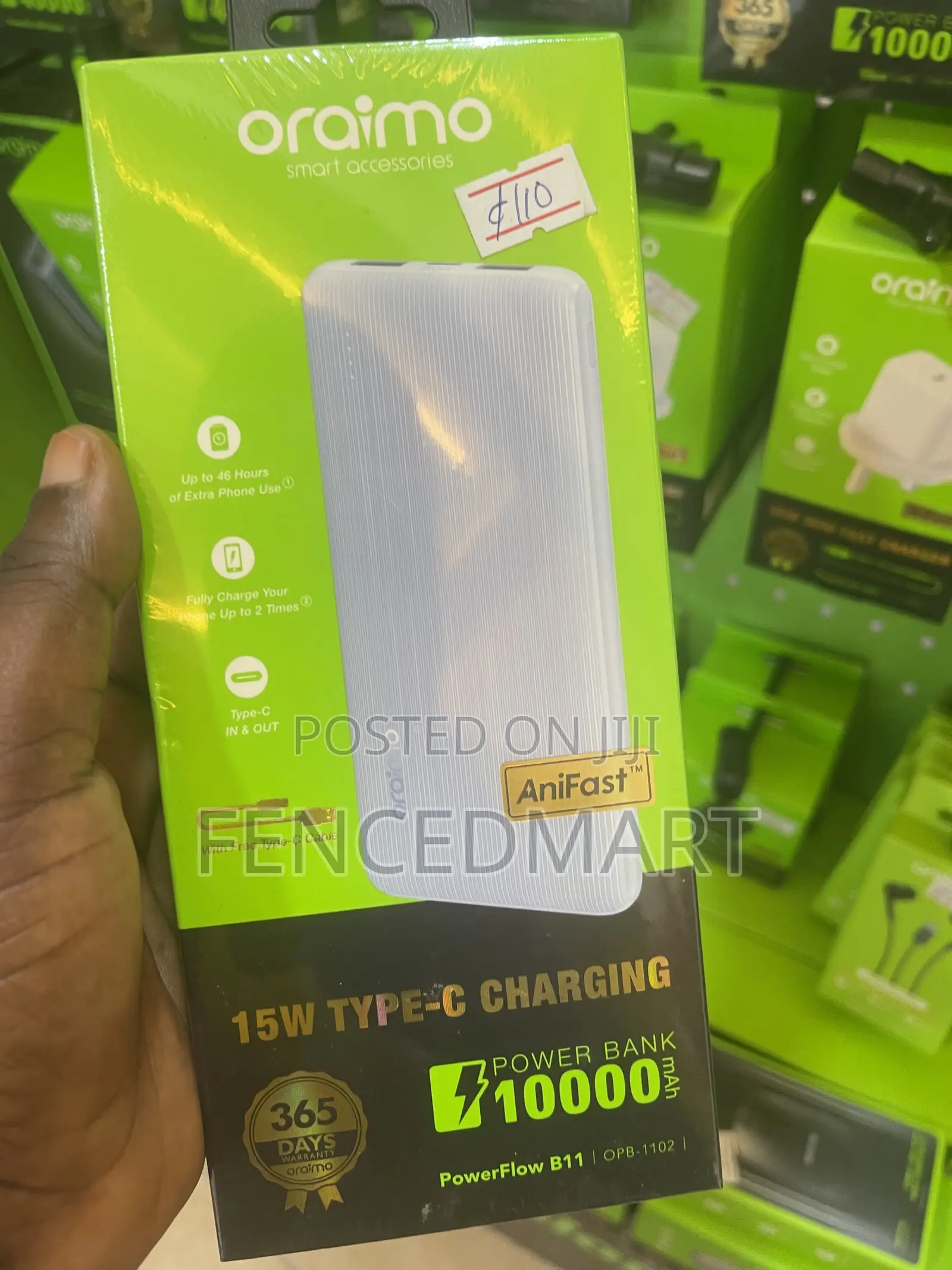 Oraimo PowerFlow B11 10000mAh 15W Type-C Power Bank