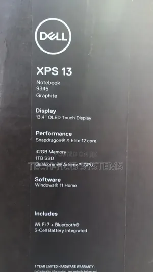 New Laptop Dell XPS 13 9345 32GB Qualcomm Snapdragon X Elite SSD 1T
