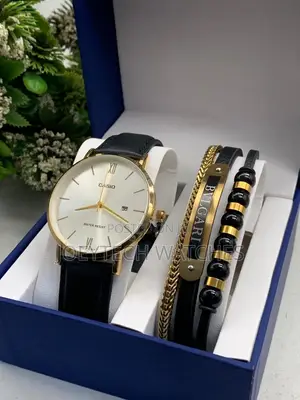 Casio Leather With Bracelet